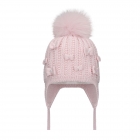 Детская зимняя шапка для девочки, розовая (WN83/FL), Barbaras